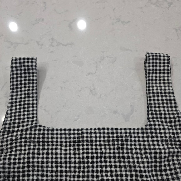 A New Day Gingham Linen Blend Tank Top Square Neck Coquette Picnic Aesthetic XL - Picture 3 of 5